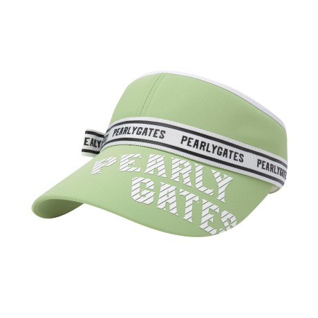 여성 배색 테이프 로고 리본 썬바이저