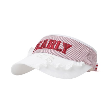 여성 스팽글 로고 프릴 컬러 믹스 썬바이저