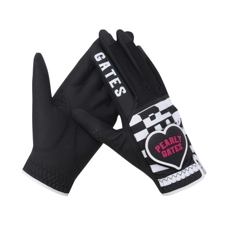 여성 스트라이프 하프 로고 양손 장갑