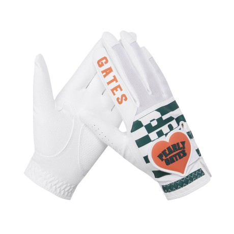 여성 스트라이프 하프 로고 양손 장갑