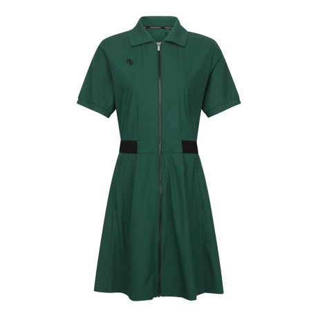 여성 밴딩 백 로고 플리츠 반팔 원피스 점퍼