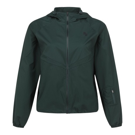 여성 타공 믹스 로고 후드 집업 점퍼