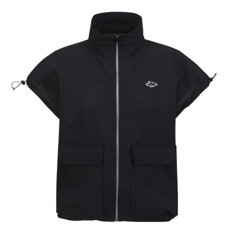 여성 시어서커 스트라이프 집업 베스트