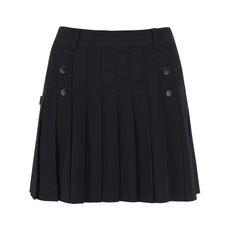 여성 로고 버튼 플리츠 큐롯 스커트