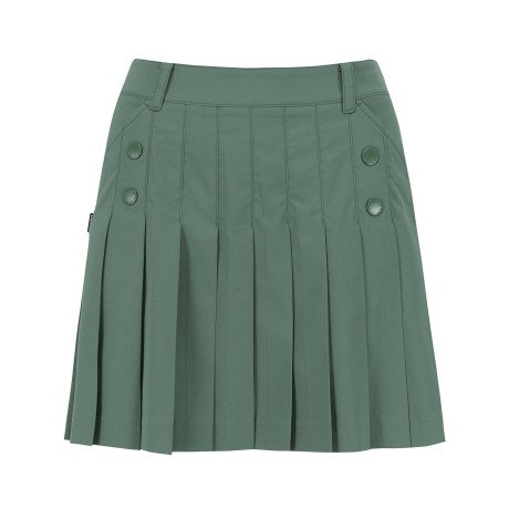 여성 로고 버튼 플리츠 큐롯 스커트