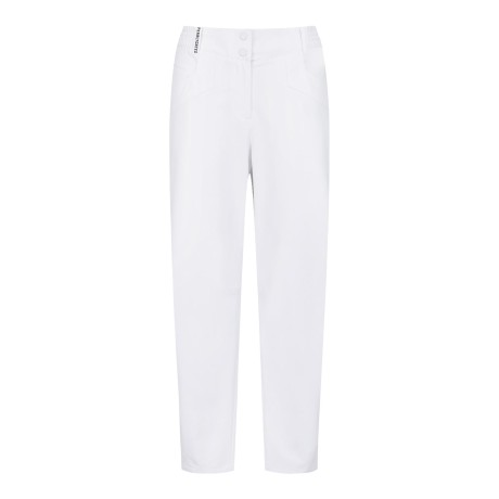 여성 솔리드 사이드 밴딩 헴 핀턱 조거 팬츠