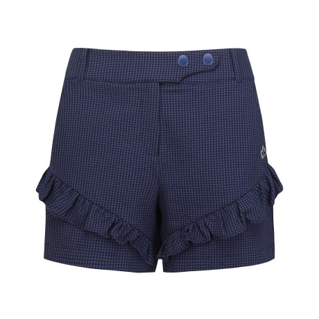 여성 시어서커 깅엄체크 프릴 쇼츠