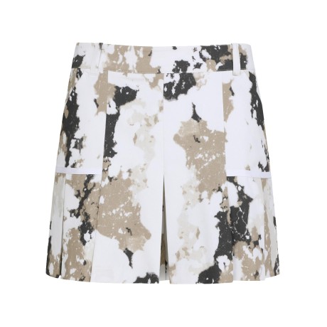 여성 배색 라인 플리츠 믹스 큐롯 쇼츠