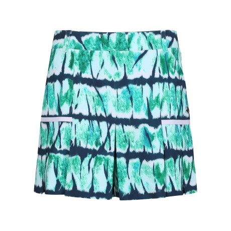 여성 배색 라인 플리츠 믹스 큐롯 쇼츠