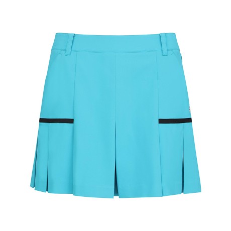 여성 배색 라인 플리츠 믹스 큐롯 쇼츠