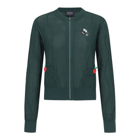 여성 웨이브 라인 메쉬 집업 가디건