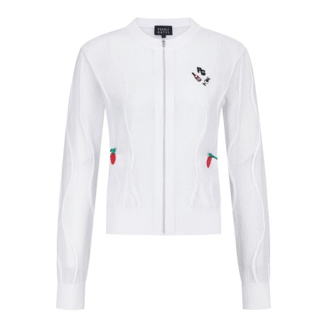 여성 웨이브 라인 메쉬 집업 가디건