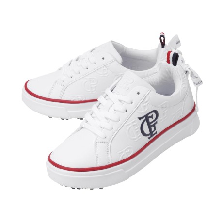 여성 로고 패턴 백 리본 스파이크 골프화