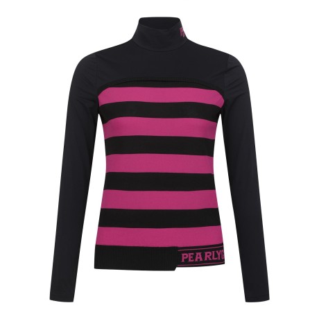 여성 냉감 저지 믹스 스트라이프 니트