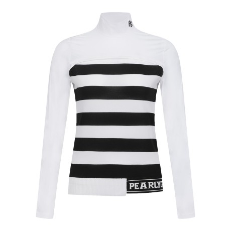 여성 냉감 저지 믹스 스트라이프 니트