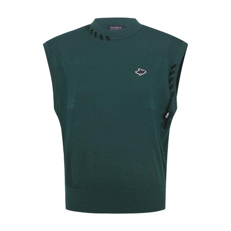 여성 바니 스티치 조직감 니트 베스트