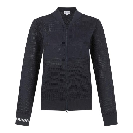 여성 잭바니 메쉬 집업 니트