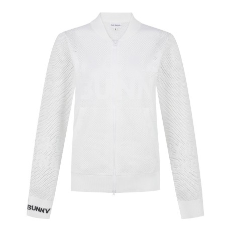 여성 잭바니 메쉬 집업 니트