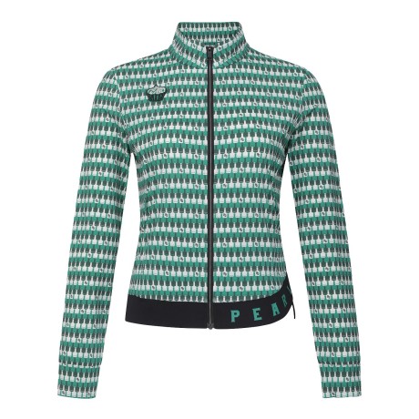 [냉감]여성 컵케익 패치 로고 패턴 집업 탑