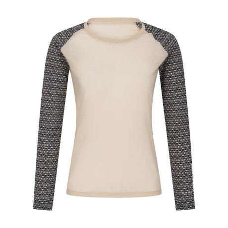 여성 튤 믹스 냉감 라운드 티셔츠