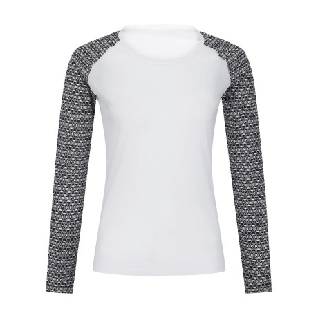 여성 튤 믹스 냉감 라운드 티셔츠