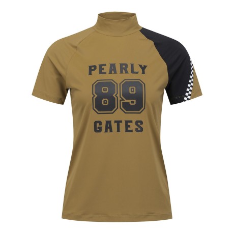 [이예원프로 착용]여성 체커 컬러 블록 그래픽 크롭 냉감 티셔츠