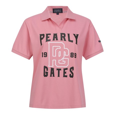 [냉감]여성 빅 로고 오픈 칼라 반팔 피케 티셔츠