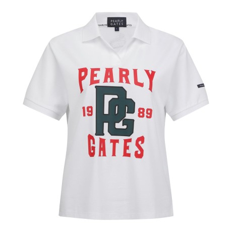 [냉감]여성 빅 로고 오픈 칼라 반팔 피케 티셔츠