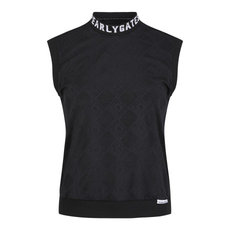 [이예원프로 착용]여성 로고 아가일 슬리브리스 탑