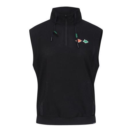 [냉감]여성 스마일 하프 집업 슬리브리스 탑