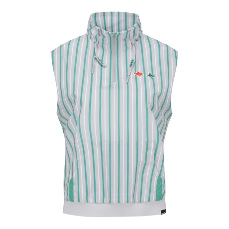 [냉감]여성 스마일 하프 집업 슬리브리스 탑