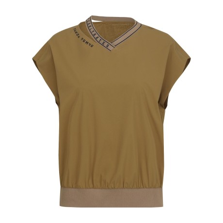 [냉감]여성 로고 스트랩 V넥 슬리브리스 탑