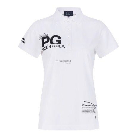 여성 프린팅 포인트 칼라 반팔 티셔츠