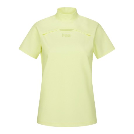 여성 PGG 컷아웃 모크넥 반팔 티셔츠