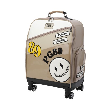 여성 멀티 뱃지 디자인 휠 트롤리 보스턴백