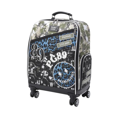 여성 멀티 뱃지 디자인 휠 트롤리 보스턴백