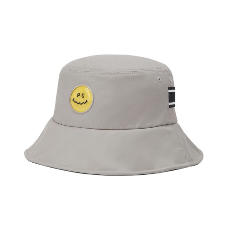 여성 스마일 레터링 테이프 버킷햇