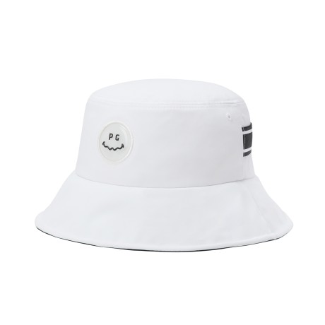 여성 스마일 레터링 테이프 버킷햇