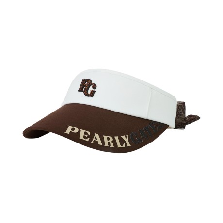 여성 핫핏스 로고 리본 와이드 썬바이저