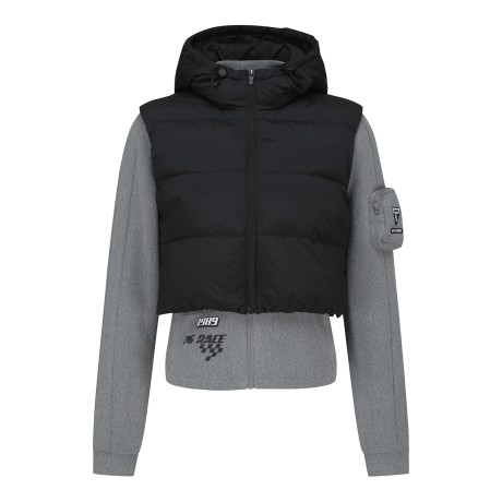 여성 크롭 패딩 베스트 레이어드 점퍼