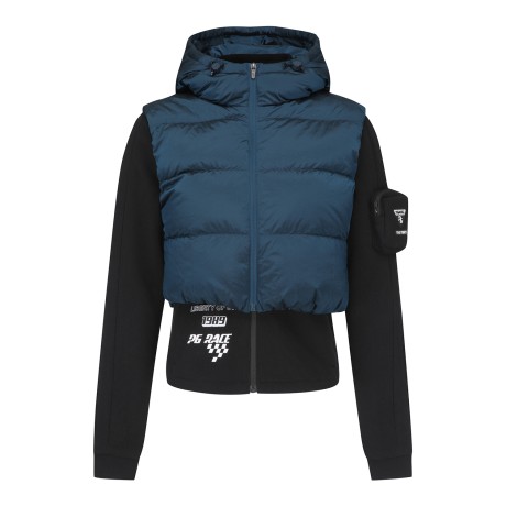 여성 크롭 패딩 베스트 레이어드 점퍼