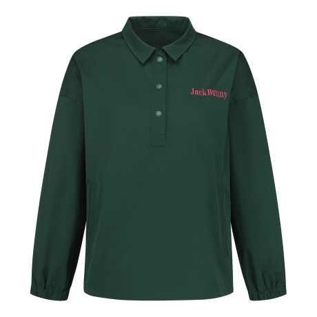 [가격 인하] 여성 잭바니 컬러 레터링 셔츠형 풀오버 바람막이