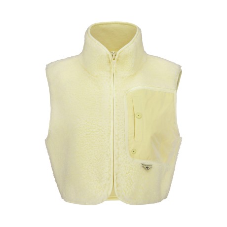 [가격 인하] 여성 포켓 배색 덤블 집업 베스트