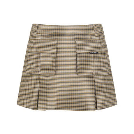 여성 체크 포켓 포인트 큐롯 스커트