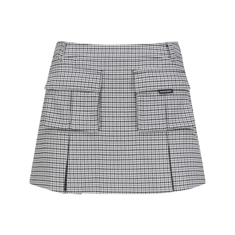 여성 체크 포켓 포인트 큐롯 스커트