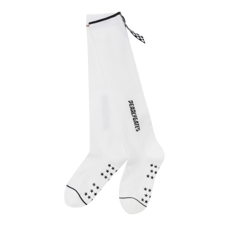 여성 레터링 테이프 포인트 니삭스