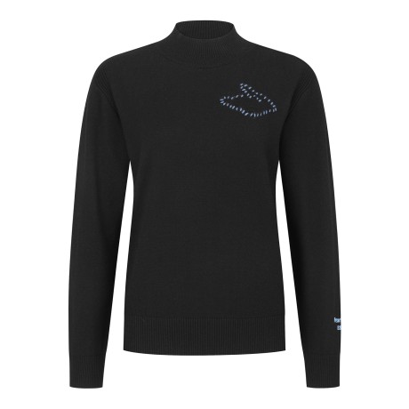 [가격인하] 여성 배색 스티치 바니 모크넥 니트