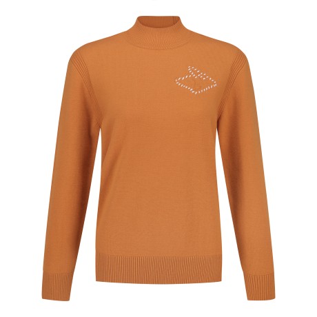 [가격인하] 여성 배색 스티치 바니 모크넥 니트