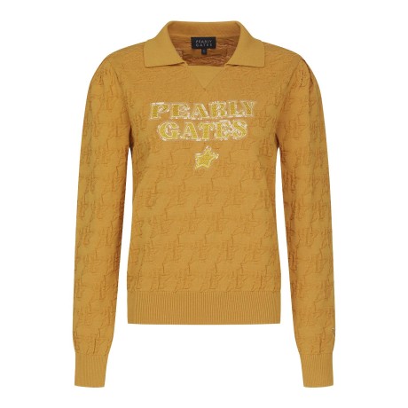 [가격 인하] 여성 스타 자카드 로고 칼라 니트