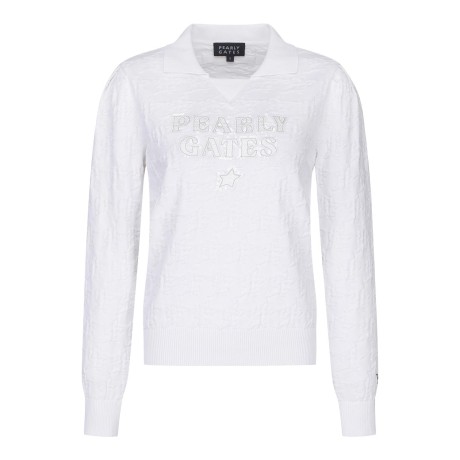 [가격 인하] 여성 스타 자카드 로고 칼라 니트